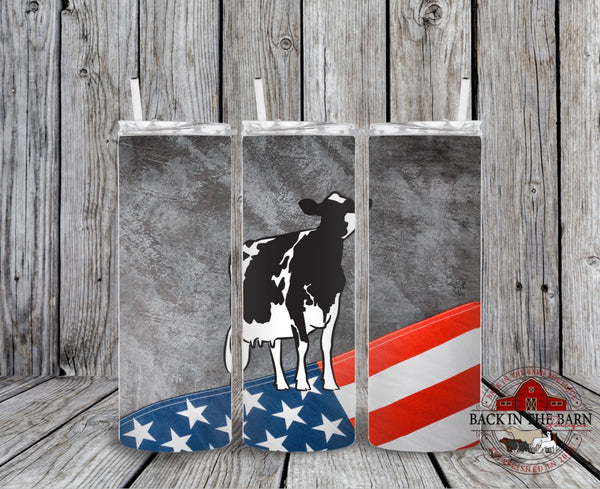 20 oz Skinny American Flag Livestock Tumbler