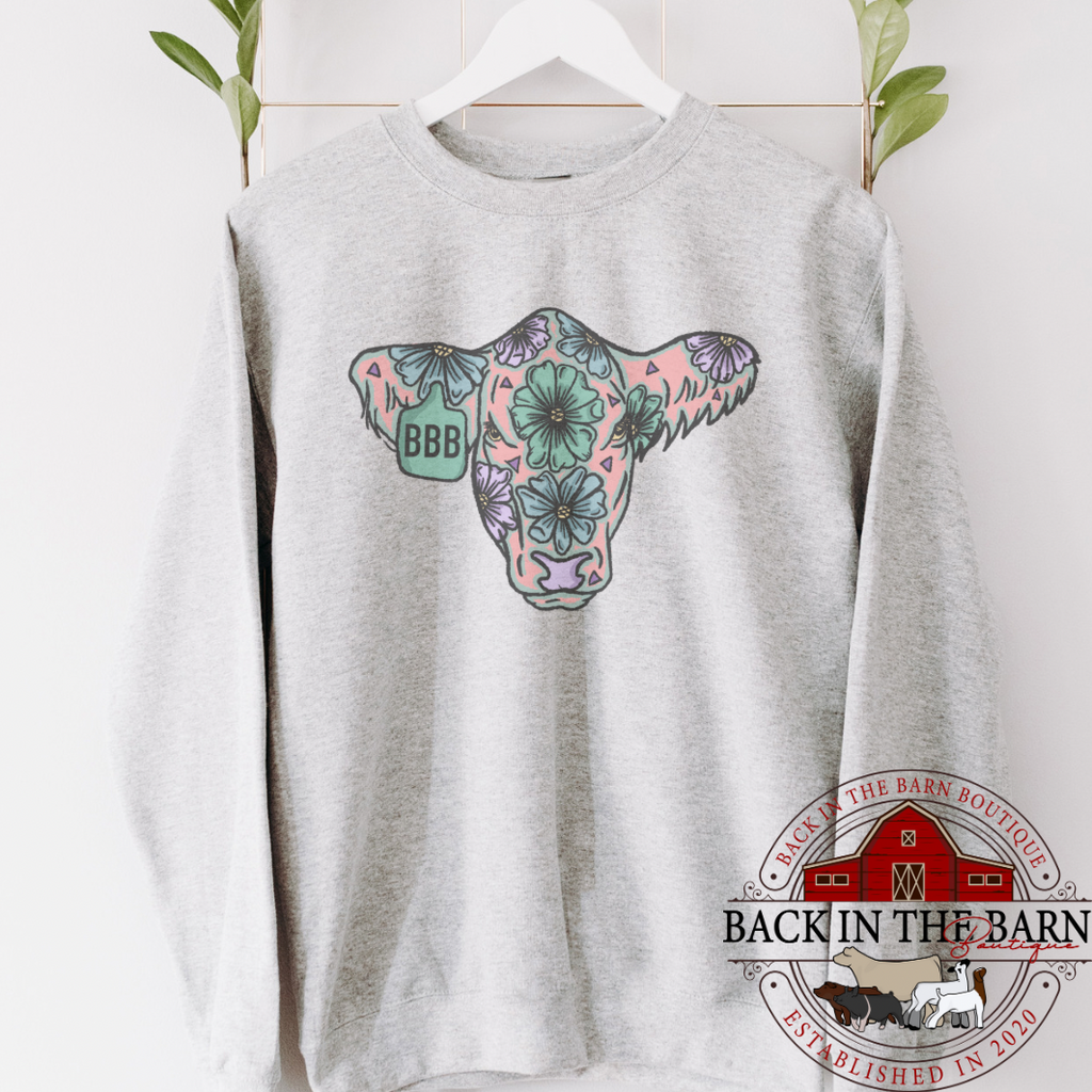 Crazy Tooled Cattle Crewneck