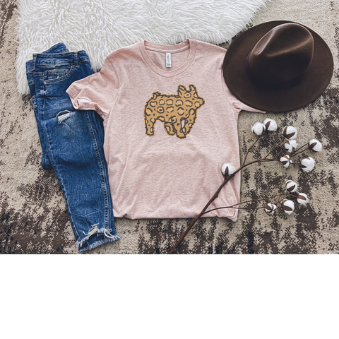Pink Cheetah Pig Shirt